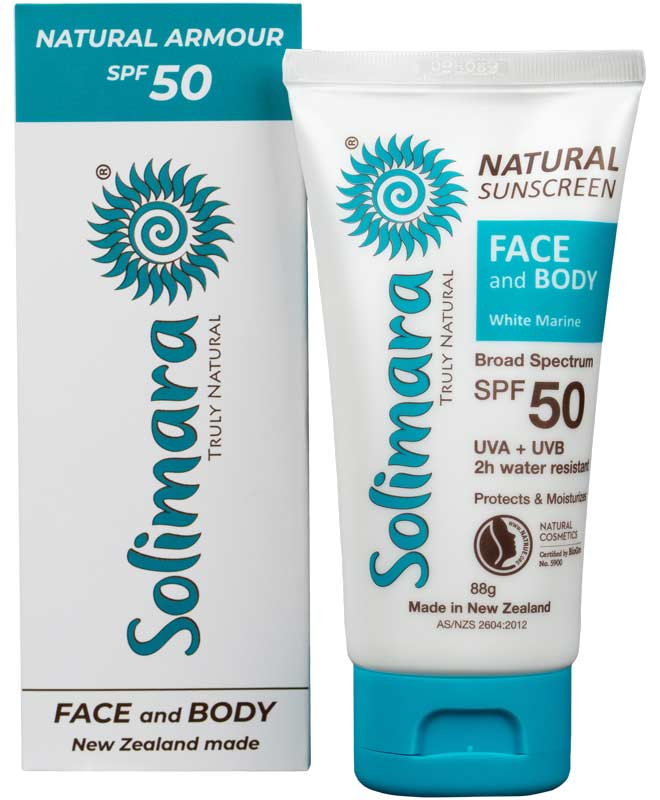 Solimara Natural SPF50 Mineral Zinc Sunscreen. Best sunscreen for face and body. Best for babies. Buy online. NZ